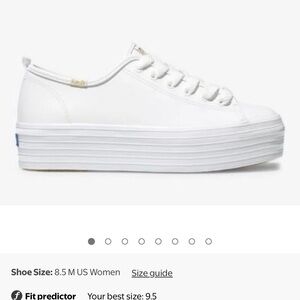 Keds Triple Up Leather Platform Sneaker size 9.5 white